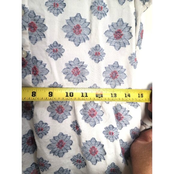 Loft Floral Button-Down Midi Sunday Dress With Puff Sleeves & Tie Detail SZ 0p - Picture 7 of 10